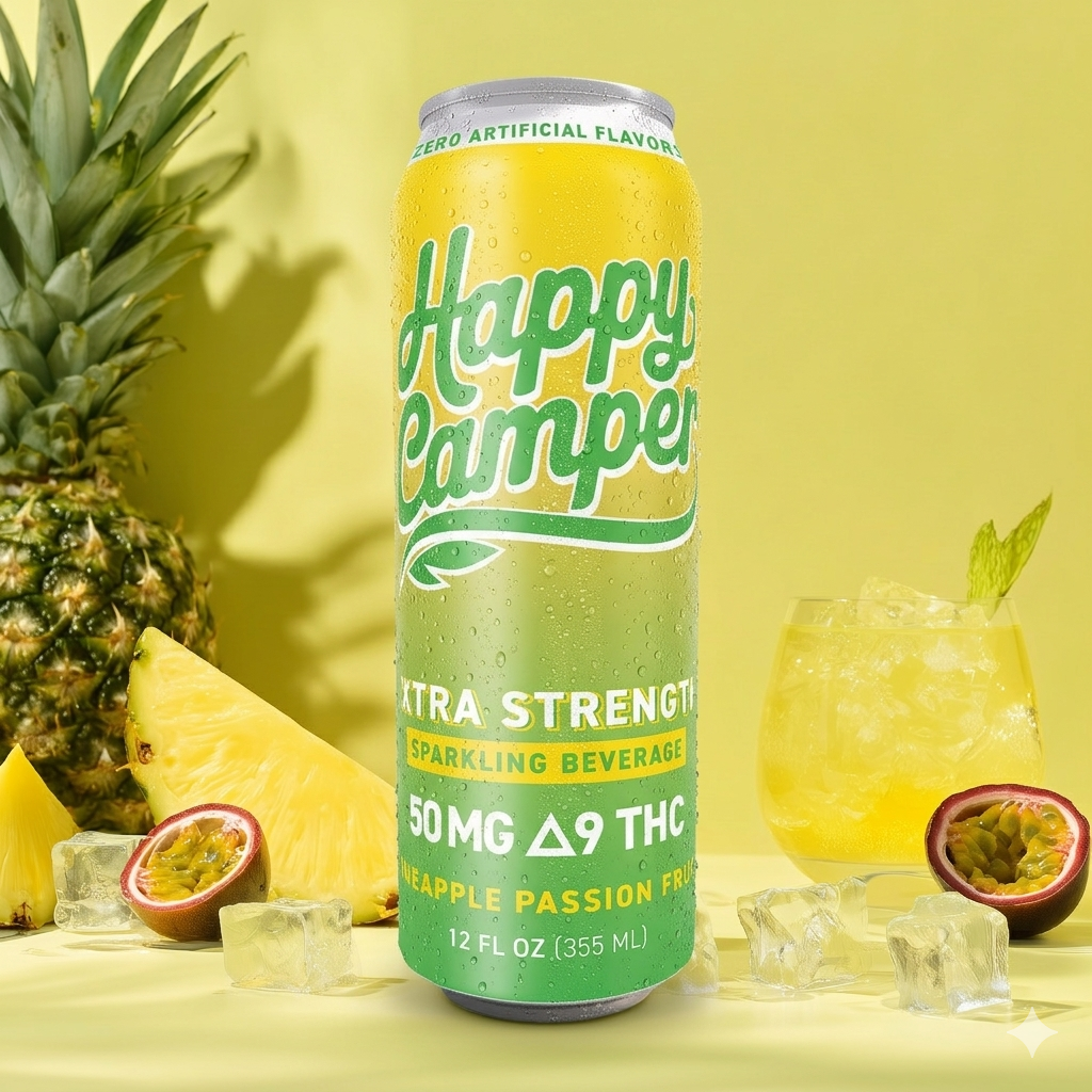 PINEAPPLE PASSION FRUIT - 50MG D9 THC EXTRA STRENGTH SPARKLING BEVERAGE