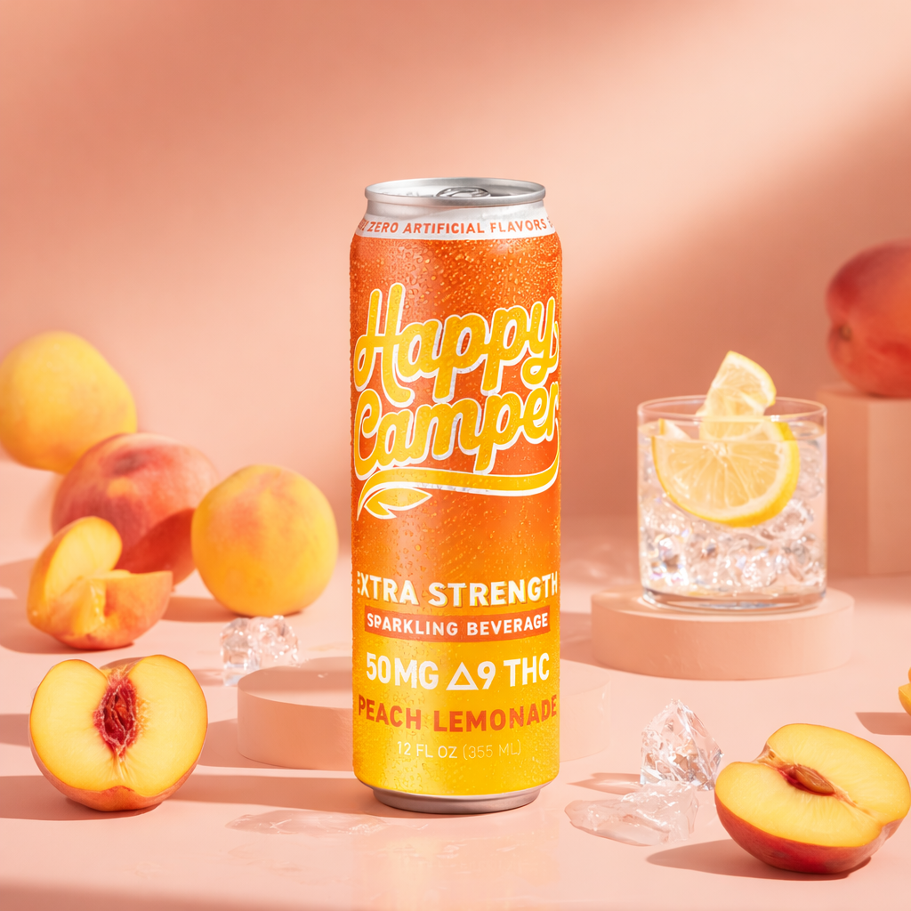 PEACH LEMONADE - 50MG D9 THC  HEMP INFUSED SPARKLING BEVERAGE