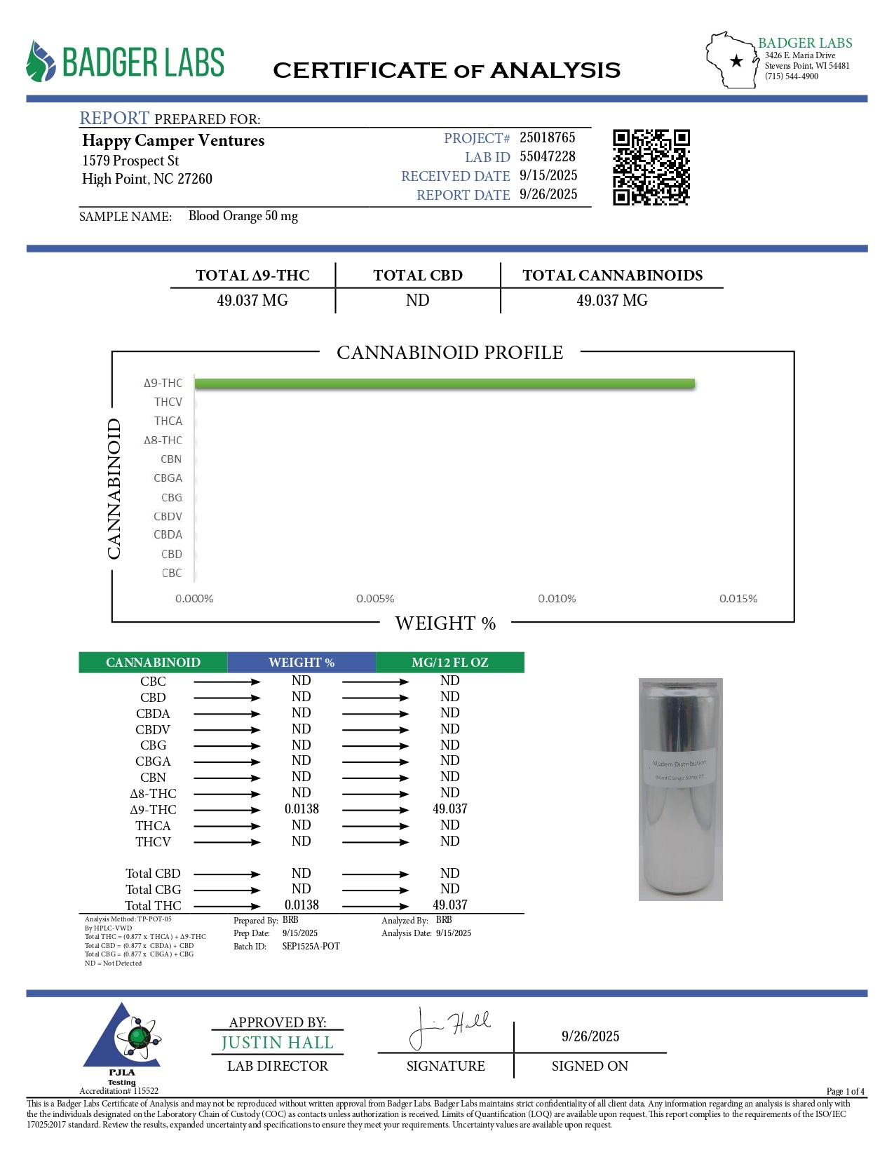 BLOOD ORANGE - 50MG D9 THC  EXTRA STRENGTH SPARKLING BEVERAGE
