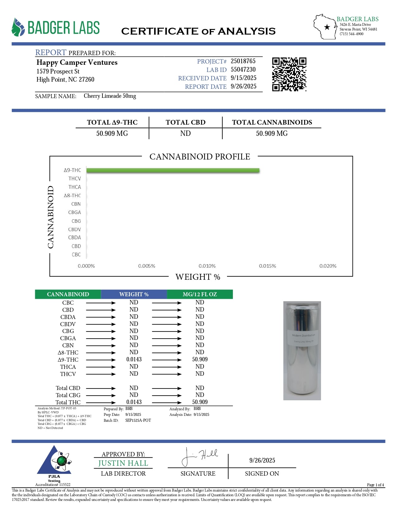 CHERRY LIMEADE - 50MG D9 THC  EXTRA STRENGTH SPARKLING BEVERAGE