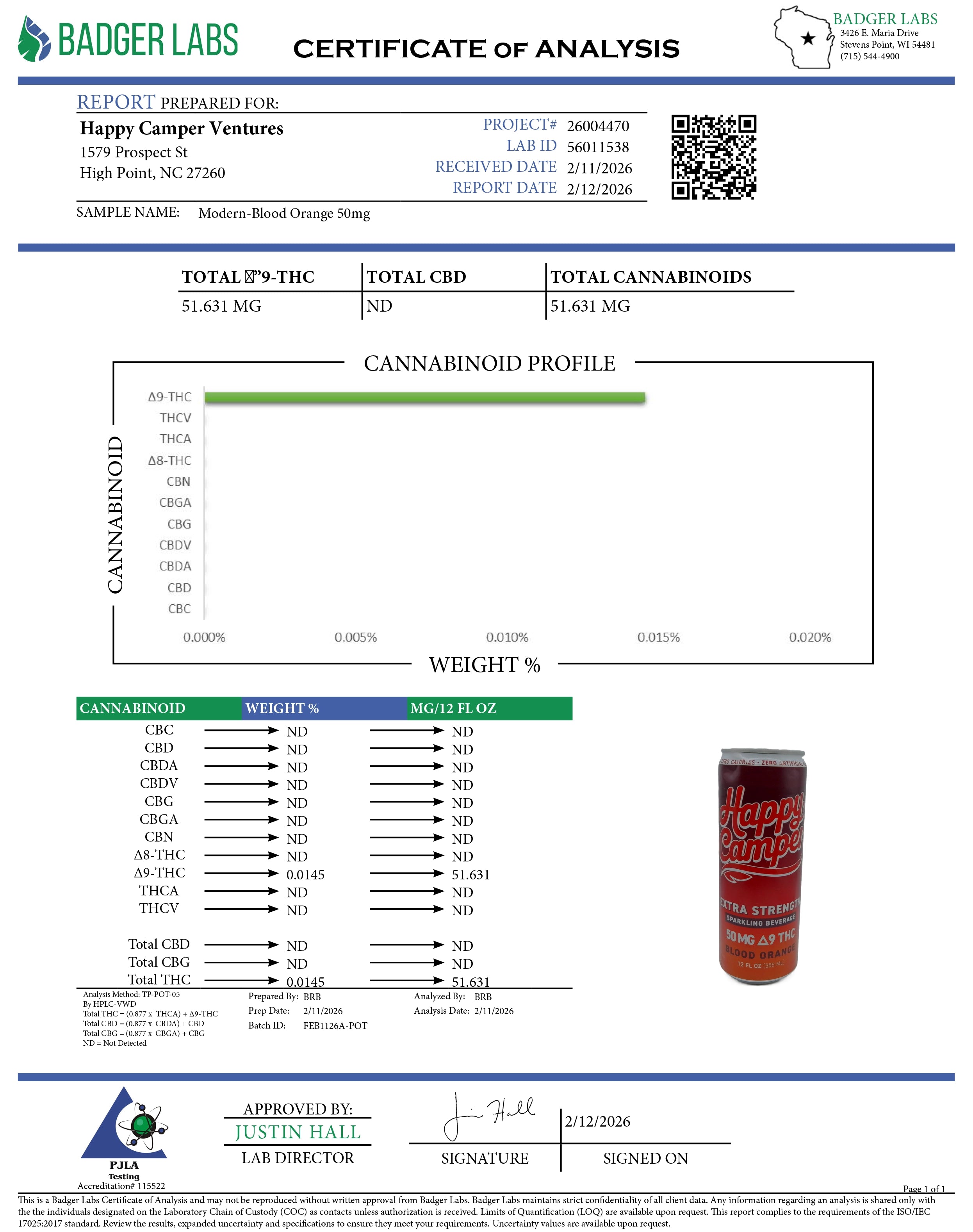 BLOOD ORANGE - 50MG D9 THC  EXTRA STRENGTH SPARKLING BEVERAGE