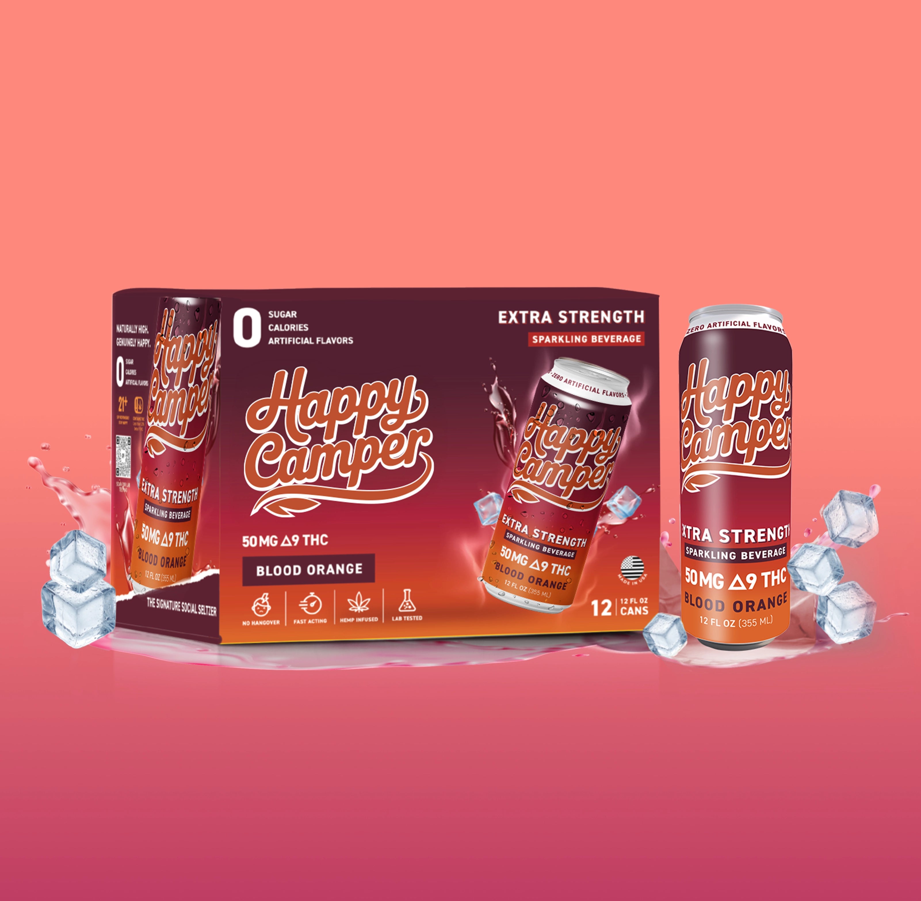 BLOOD ORANGE - 50MG D9 THC  EXTRA STRENGTH SPARKLING BEVERAGE