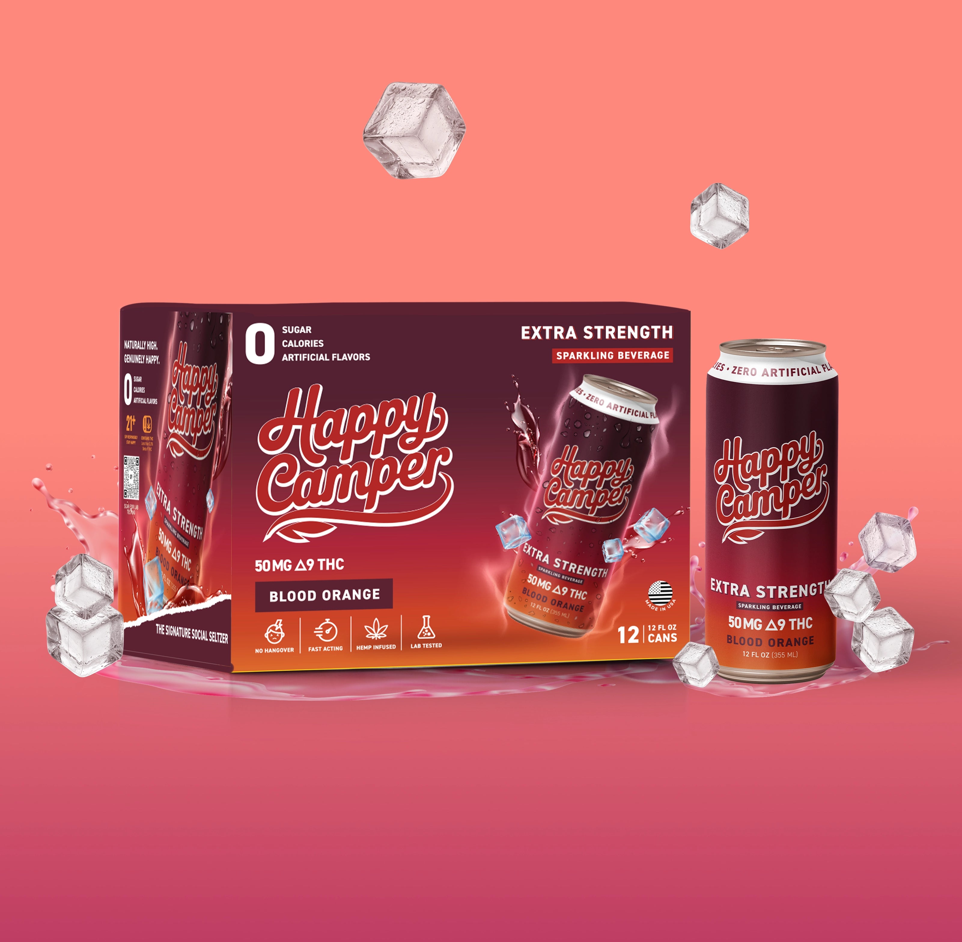 BLOOD ORANGE - 50MG D9 THC  EXTRA STRENGTH SPARKLING BEVERAGE