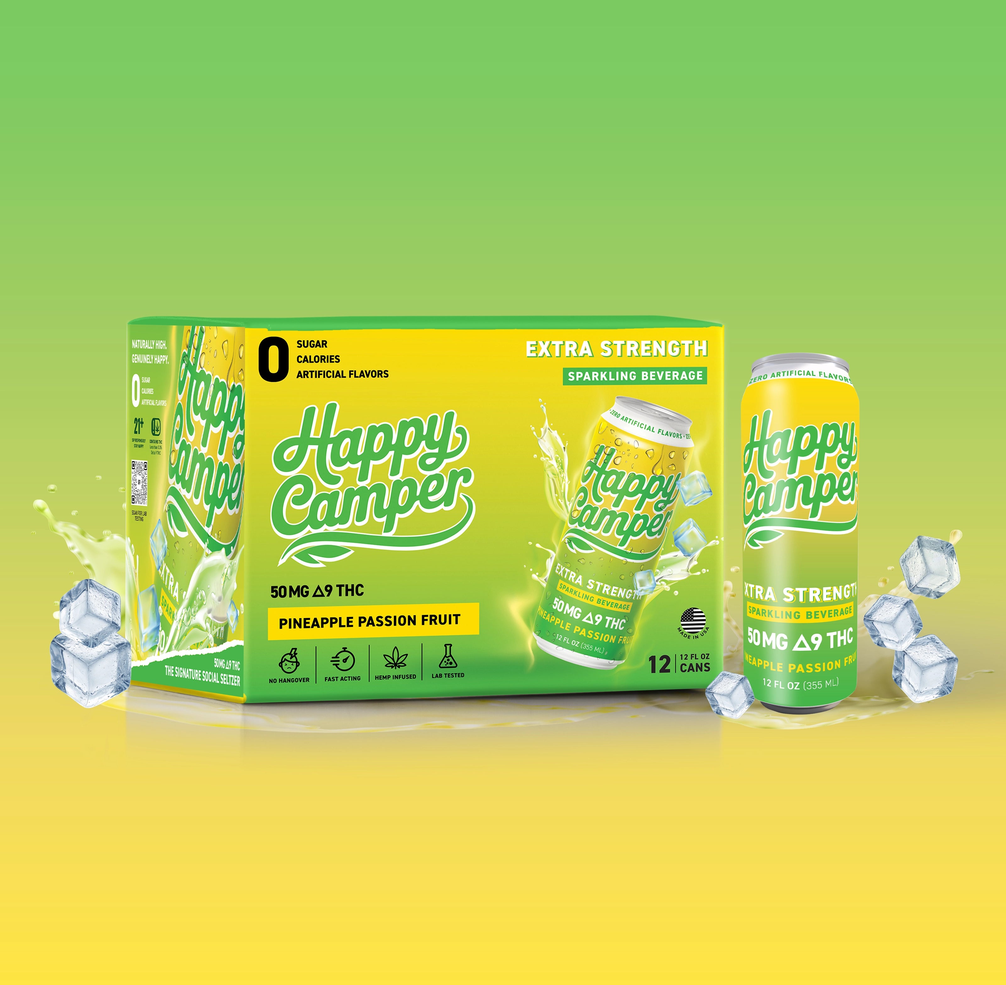 PINEAPPLE PASSION FRUIT - 50MG D9 THC EXTRA STRENGTH SPARKLING BEVERAGE