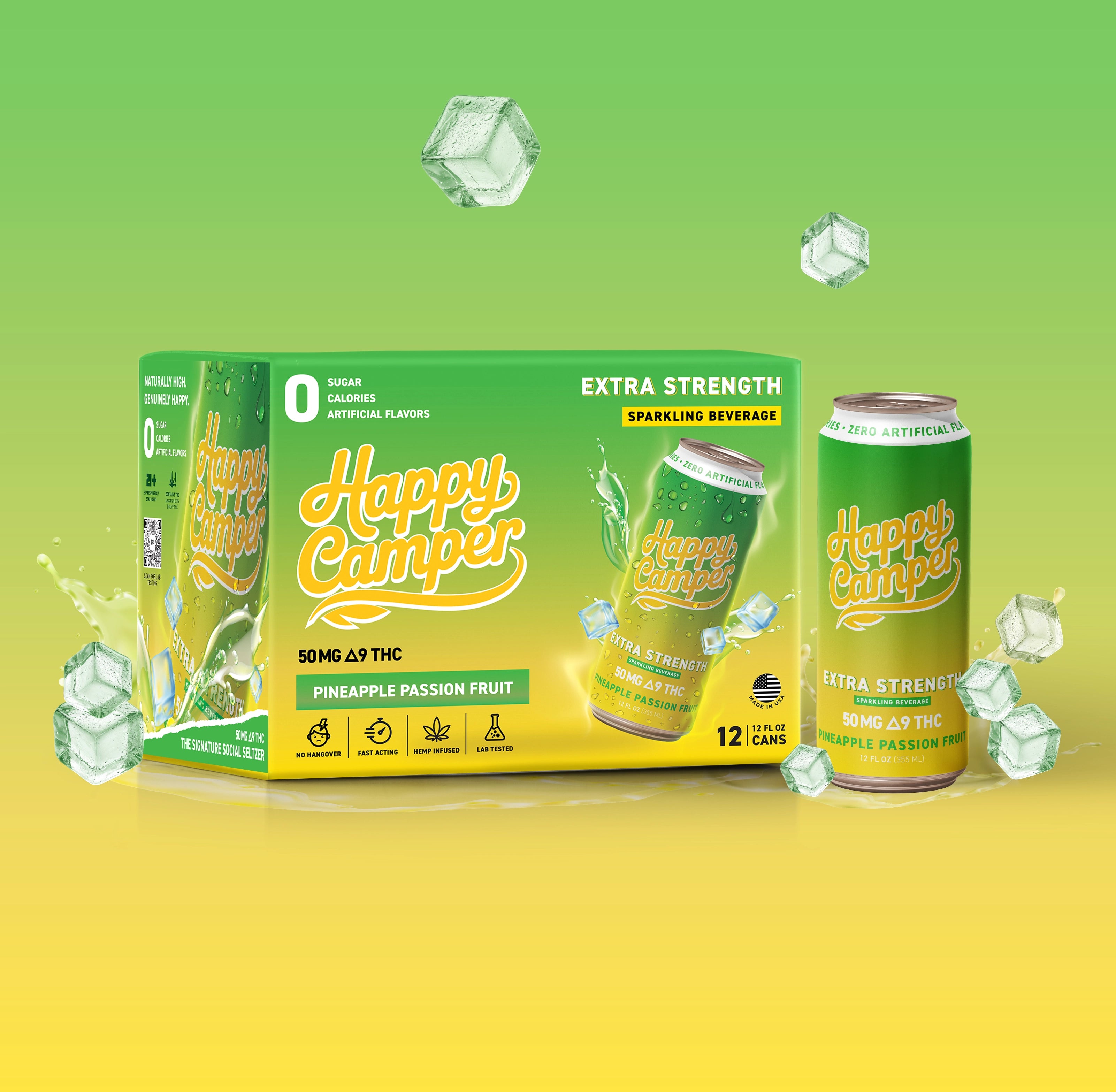 PINEAPPLE PASSION FRUIT - 50MG D9 THC EXTRA STRENGTH SPARKLING BEVERAGE