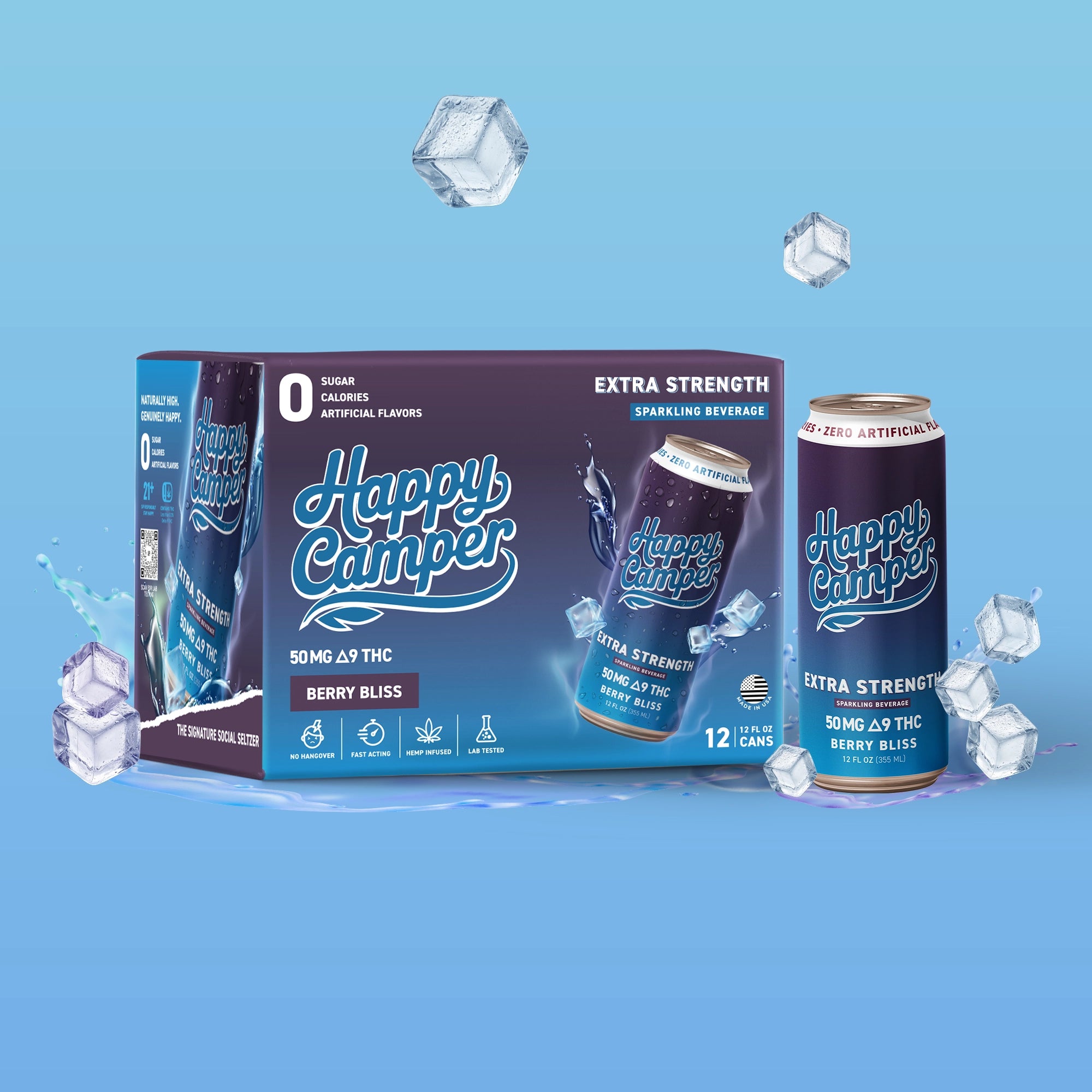 BERRY BLISS - 50MG D9 THC  EXTRA STRENGTH SPARKLING BEVERAGE