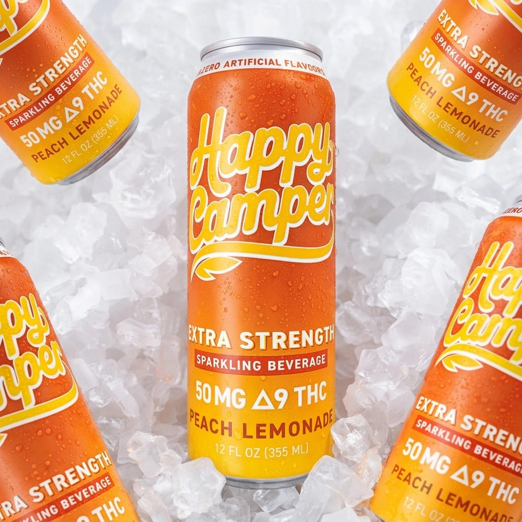 PEACH LEMONADE - 50MG D9 THC  HEMP INFUSED SPARKLING BEVERAGE
